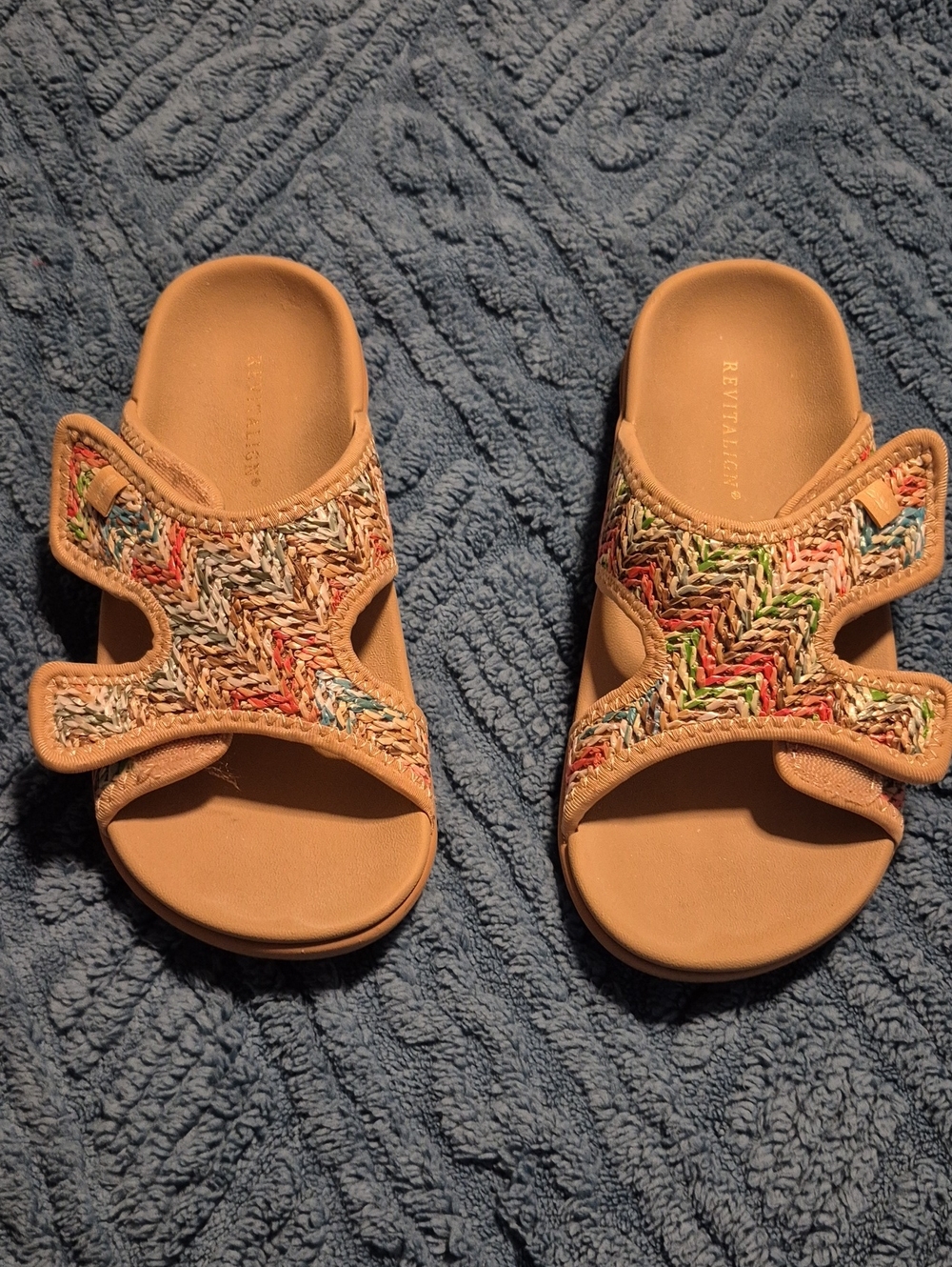 Revitalign Adjustable Orthotic Raffia Sandals Sz 7m